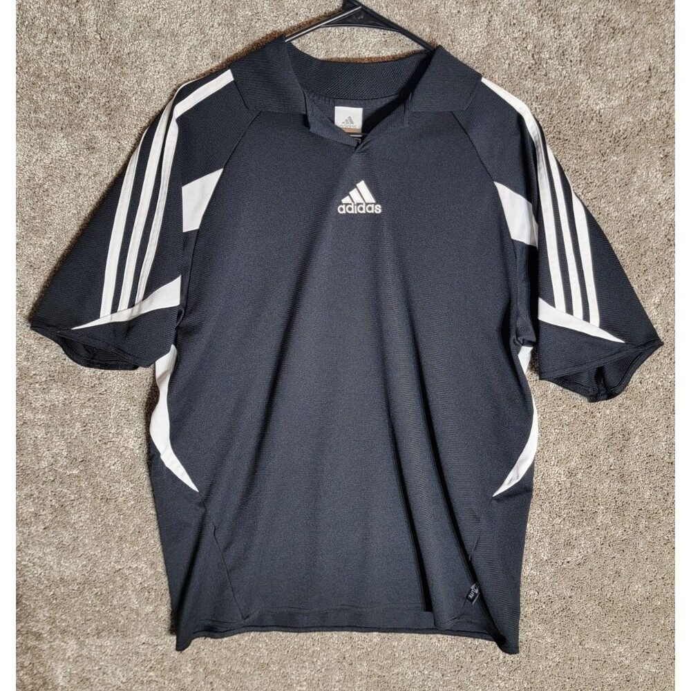 Adidas Men's Athletic Polo Black and White Size Medium